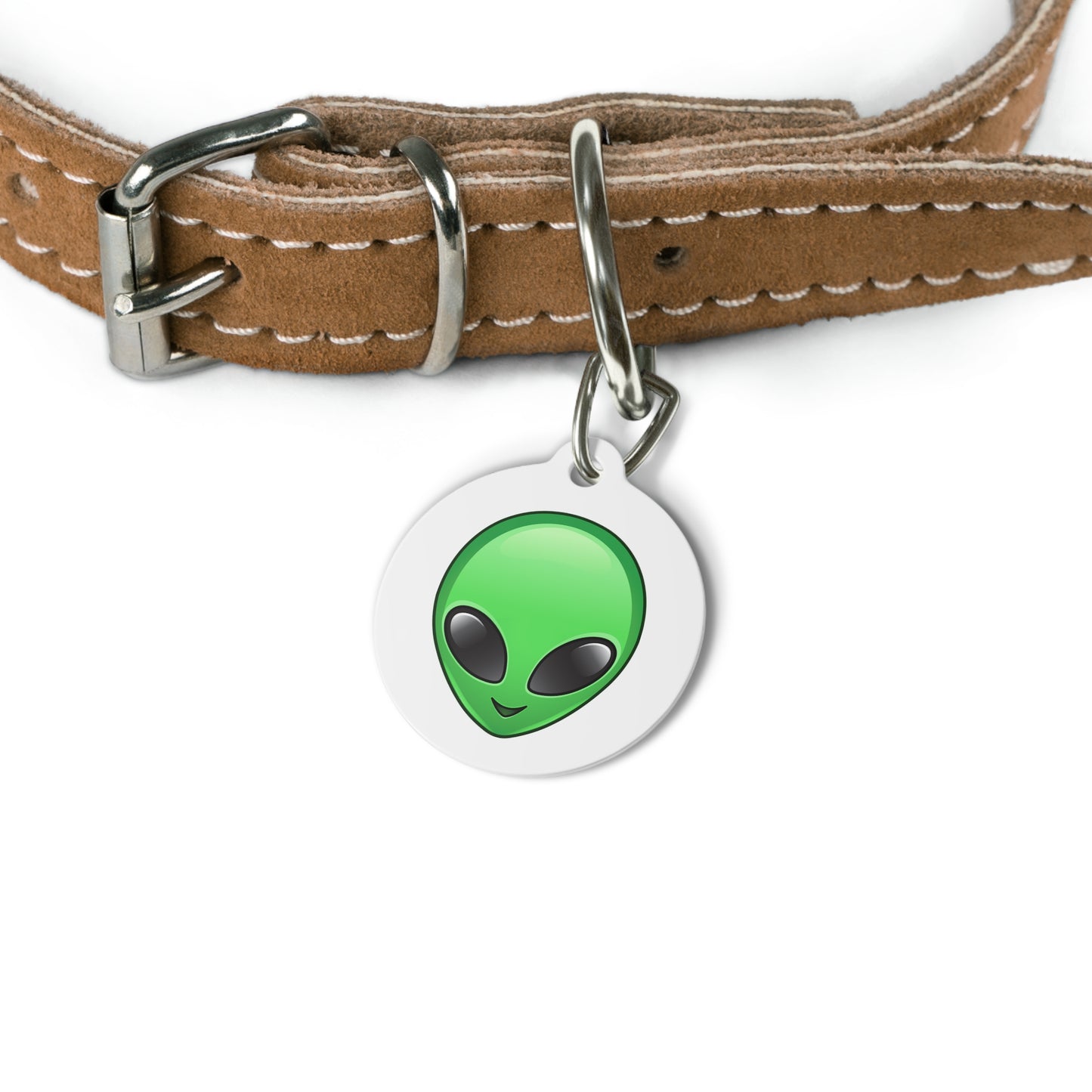 Alien Face Pet ID Tag, Customizable Text Lines