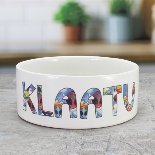 Personalized Alien Face Dog Bowl