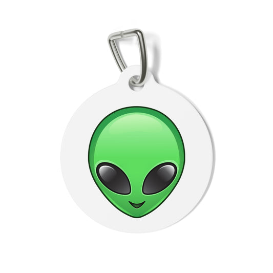 Alien Face Pet ID Tag, Customizable Text Lines