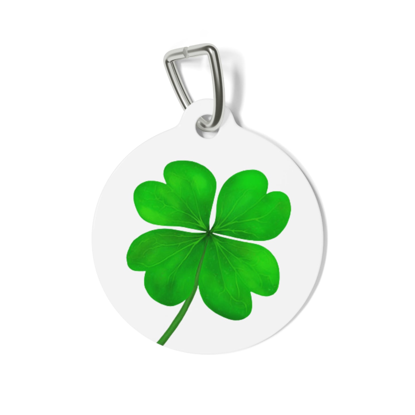 Four Leaf Clover Pet ID Tag, Customizable Text Lines