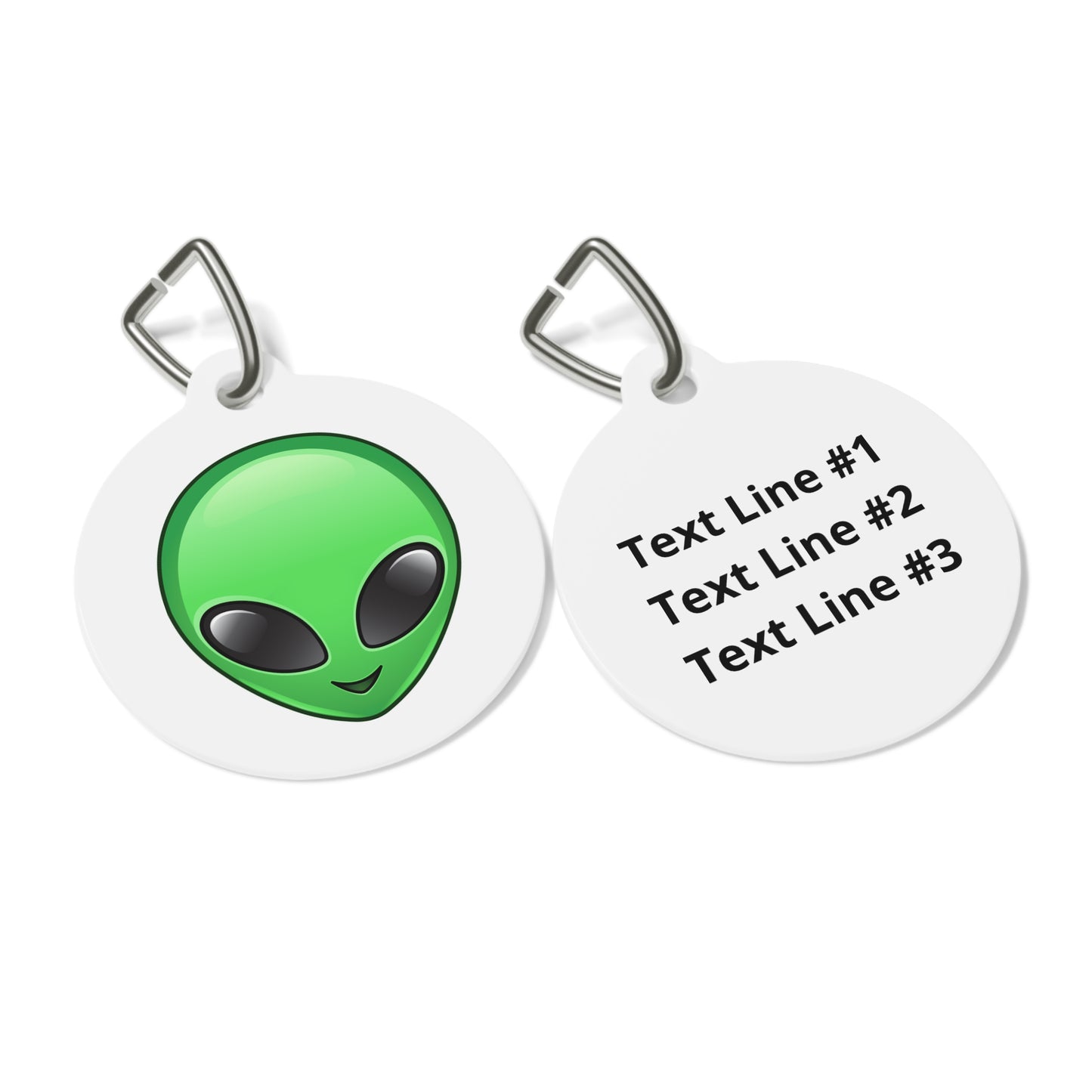Alien Face Pet ID Tag, Customizable Text Lines