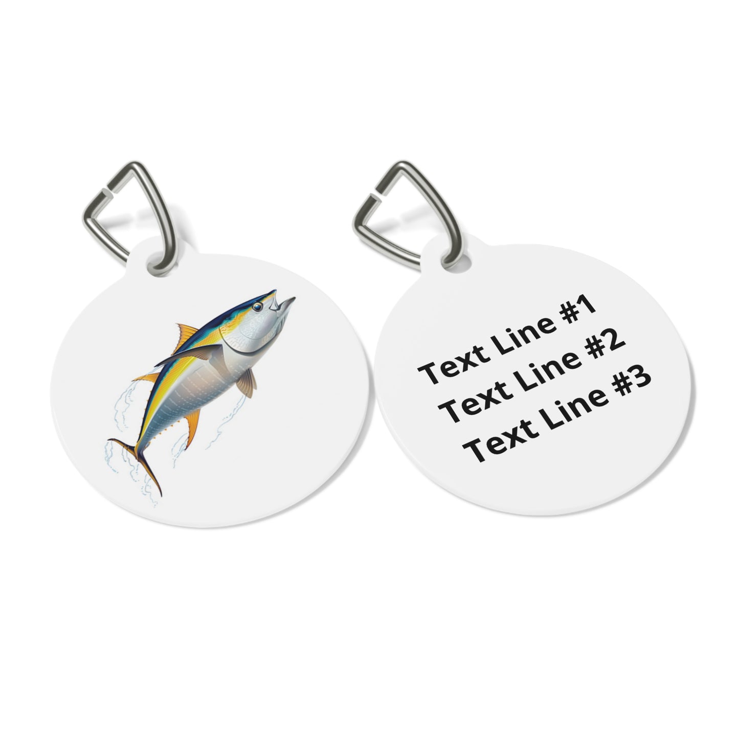 Tuna Pet ID Tag, Customizable Text Lines