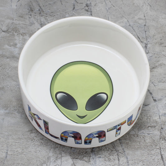 Personalized Alien Face Dog Bowl