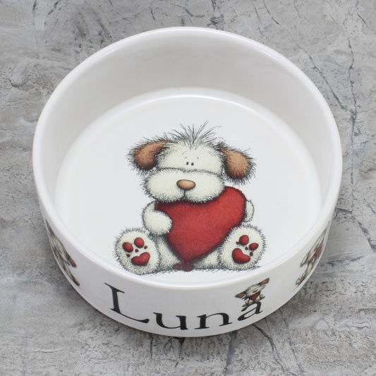 Personalized Dog Bowl - Cute Valentine's Dogs