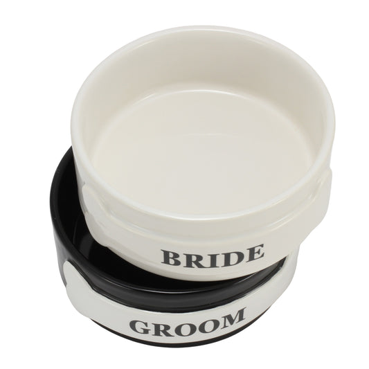 Doggie Wedding Bowl Set - Bride & Groom