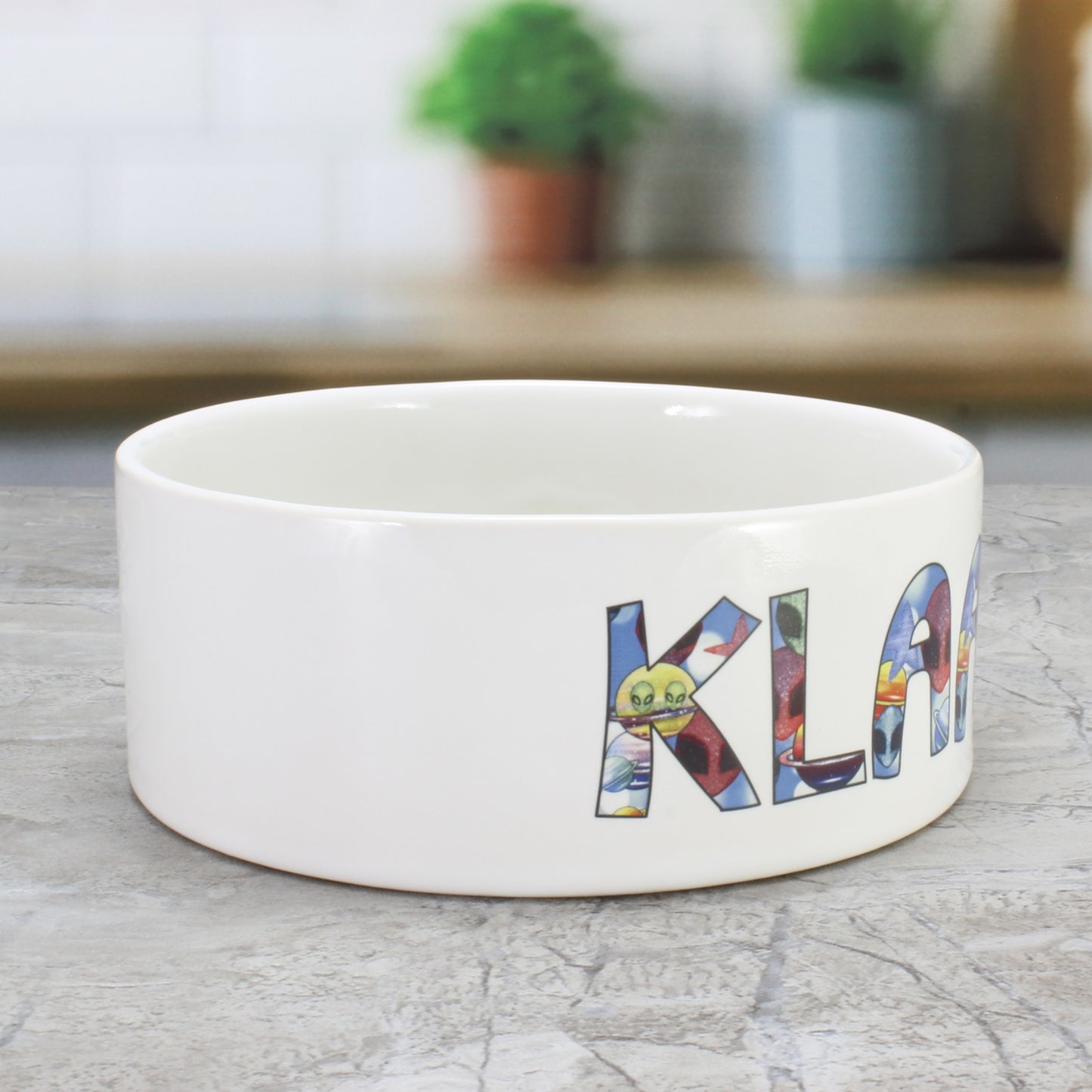 Personalized Alien Face Dog Bowl