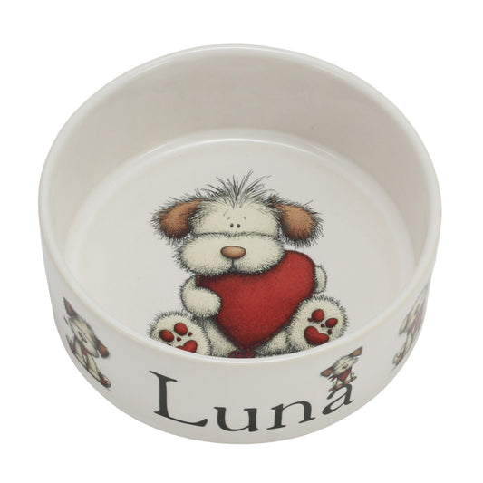 Personalized Dog Bowl - Cute Valentine's Dogs